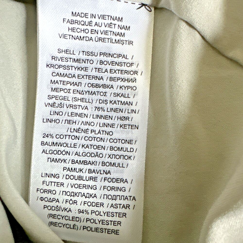 Lauren Ralph Lauren Women's Foiled Linen-Cotton Blazer Silver Foil Light Gray 6 - Picture 13 of 13